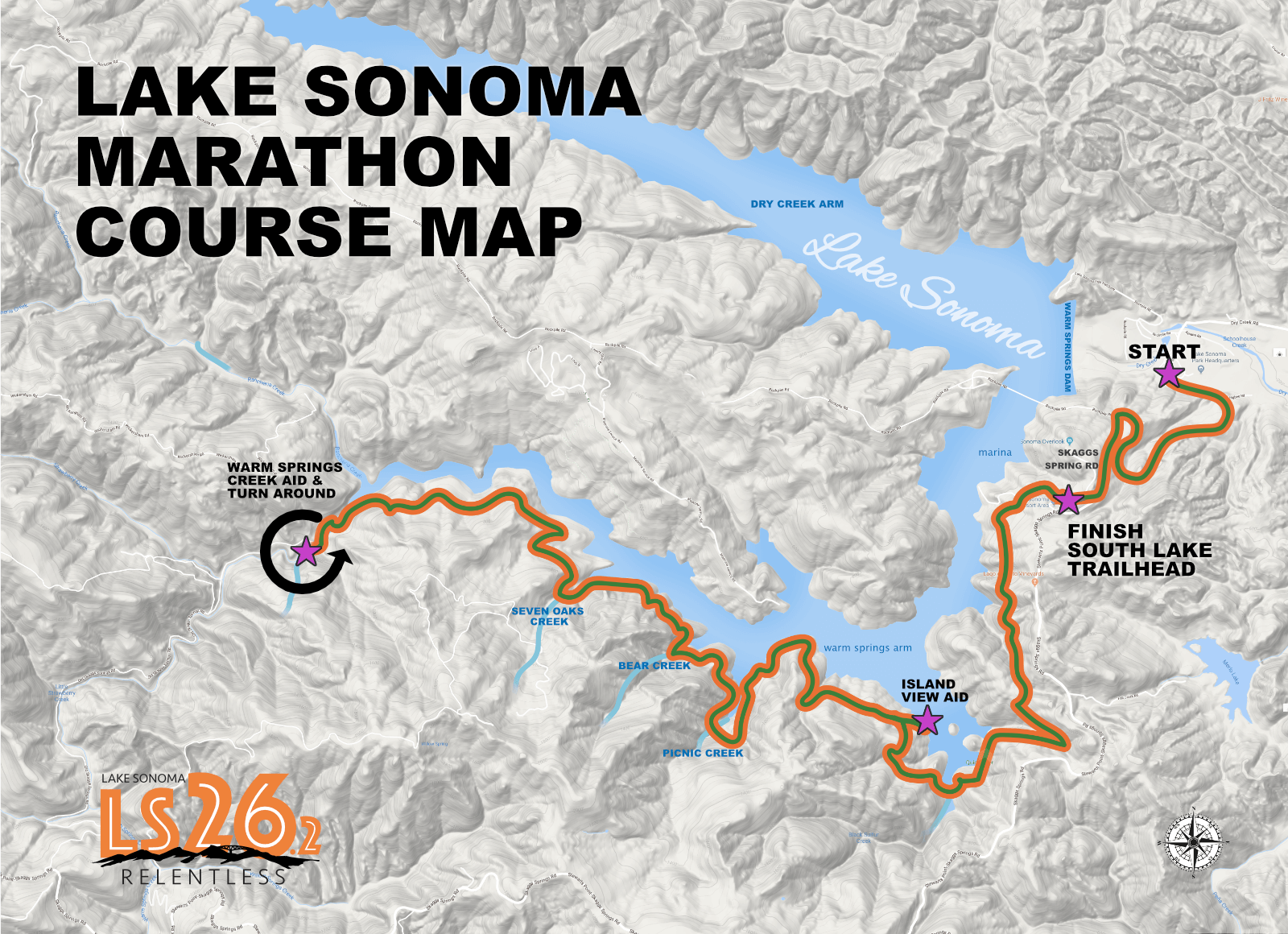 Races Lake Sonoma   Lake Sonoma 26.2 Map 2 